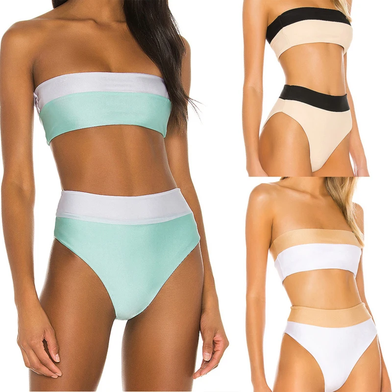 New Color Matching Bikini Two Piece Bikini Tube Top Female 's clothing Leisure Sports Bikini Sets
New Color Matching Bikini Two Piece Bikini Tube Top Female 's clothing Leisure Sports Bikini Sets