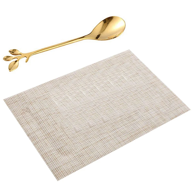 8 Pcs Ice-Cream Tea Stirring Spoons Espresso Spoons Cutlery Kitchen Tableware & 8 Pcs Household Table Mats
8 Pcs Ice-Cream Tea Stirring Spoons Espresso Spoons Cutlery Kitchen Tableware & 8 Pcs Household Table Mats