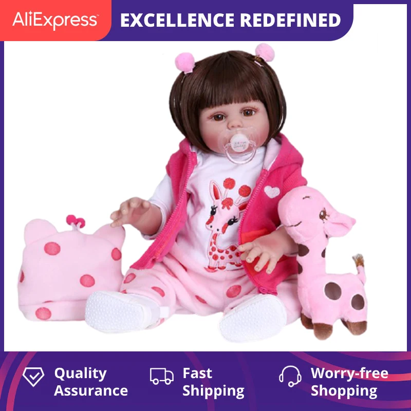 Original 48CM High Quality Silicone Lifelike Reborn Baby Doll for Kids Companion Figure Soft Lifelike Toy Girl Stuffed Bebe Doll
Original 48CM High Quality Silicone Lifelike Reborn Baby Doll for Kids Companion Figure Soft Lifelike Toy Girl Stuffed Bebe Doll