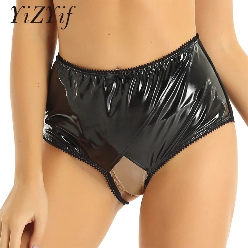 Women panties sexy Underwear WetLook Patent Leather Lingerie High Waist Wrapped Mesh Spliced Back Crotchless Briefs
Women panties sexy Underwear WetLook Patent Leather Lingerie High Waist Wrapped Mesh Spliced Back Crotchless Briefs