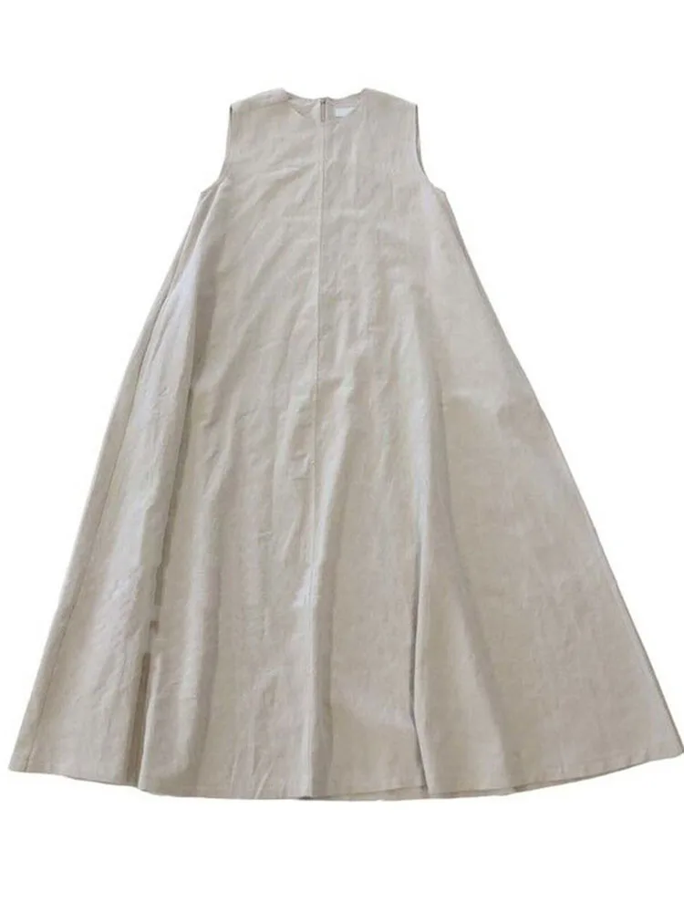 Sister Fara New Summer 2021 O-Neck Dress Women Sleeveless Double Pocket Solid Long Loose Skirt Office Lady Ankle-Length Dresses
Sister Fara New Summer 2021 O-Neck Dress Women Sleeveless Double Pocket Solid Long Loose Skirt Office Lady Ankle-Length Dresses