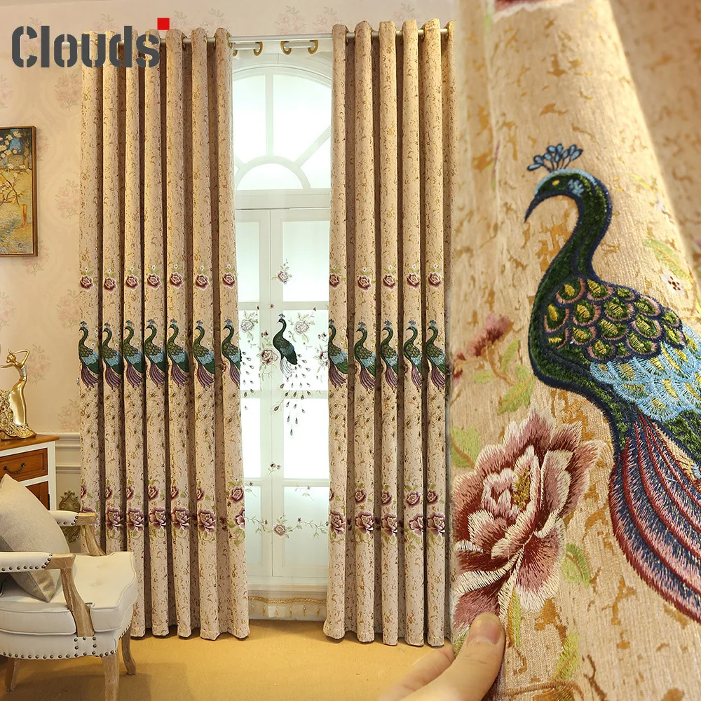 2022 European Style Peacock Embroidered Curtains Finished Custom Blackout Curtains for Living Dining Room Bedroom
2022 European Style Peacock Embroidered Curtains Finished Custom Blackout Curtains for Living Dining Room Bedroom