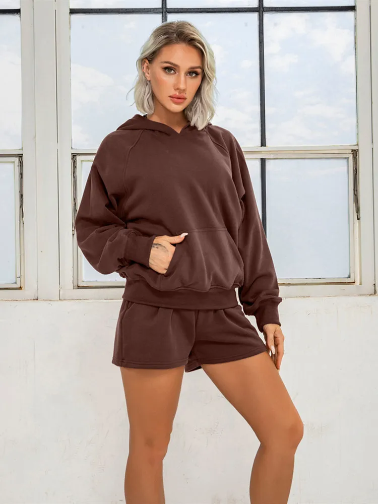 CHRLEISURE Loose Hooded Sweater Suit Style Hip-Hop Plus Velvet Front Pocket Sports Sweater Long-Sleeved Shorts Two-Piece Female
CHRLEISURE Loose Hooded Sweater Suit Style Hip-Hop Plus Velvet Front Pocket Sports Sweater Long-Sleeved Shorts Two-Piece Female