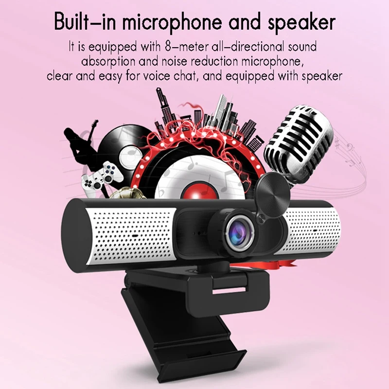 USB Cl Webcam1080p 2 Million Network HD Live Broadcast Computer Camera Built-in Speaker Speaker Night Vision Function 
USB Cl Webcam1080p 2 Million Network HD Live Broadcast Computer Camera Built-in Speaker Speaker Night Vision Function