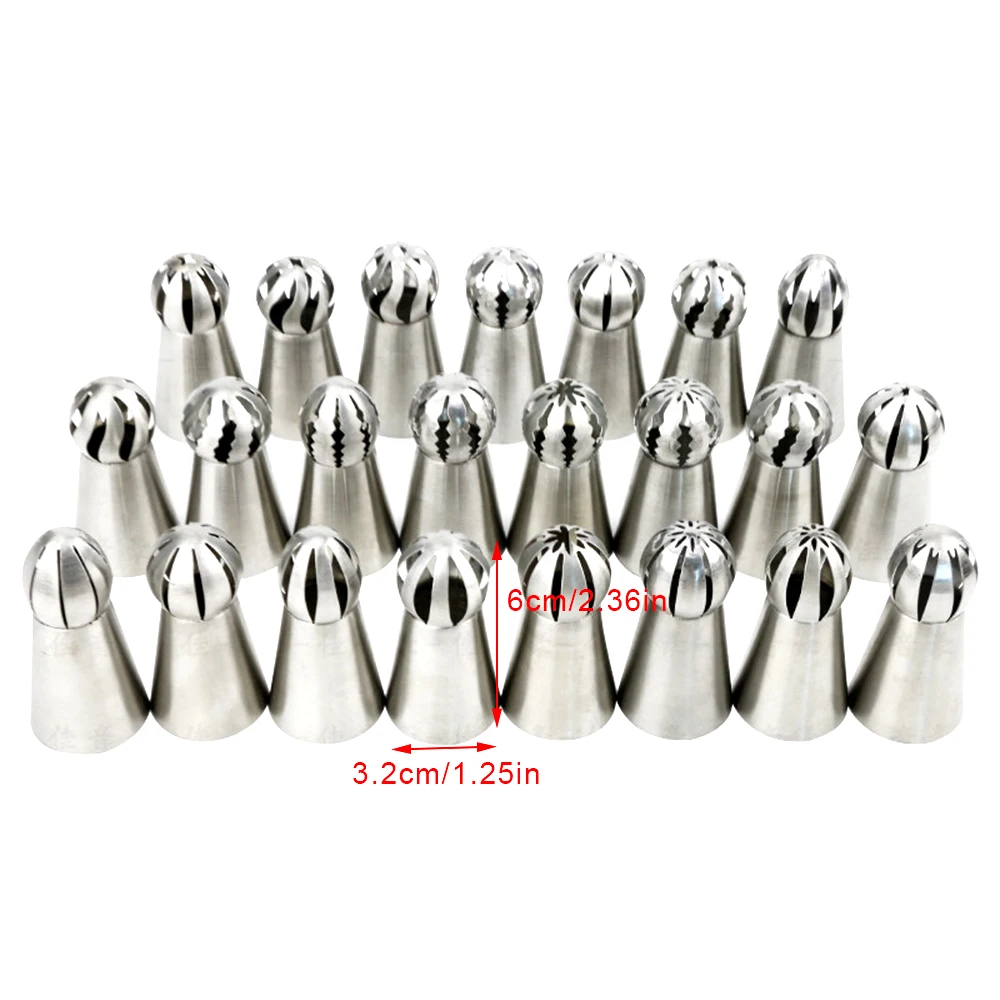 107k# Cupcake Stainless Steel Sphere Ball Shape Icing Piping Nozzles Pastry Cream Tips Flower Torch Pastry Tube Decoration Tools
107k# Cupcake Stainless Steel Sphere Ball Shape Icing Piping Nozzles Pastry Cream Tips Flower Torch Pastry Tube Decoration Tools