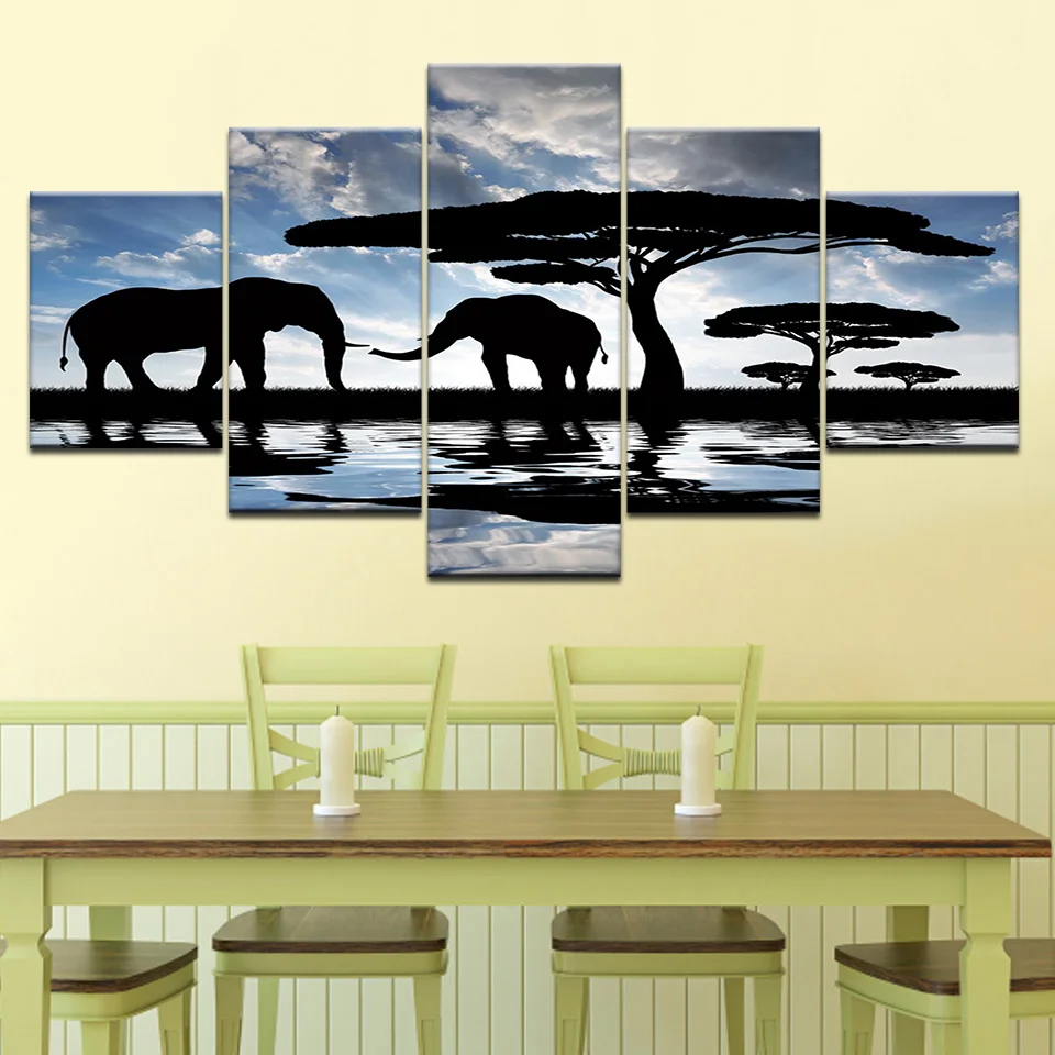 Canvas Painting 5 Panel Wall Art Modular Pictures Elephants Tree Print Poster Canvas for Living Room Home Decor Artwork
Canvas Painting 5 Panel Wall Art Modular Pictures Elephants Tree Print Poster Canvas for Living Room Home Decor Artwork