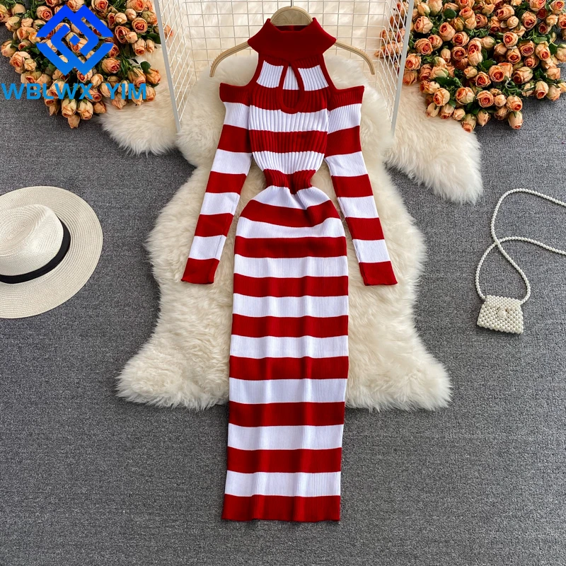 Autumn Winter Knitted Dress Women Turtleneck Fashion Hollow out High Waist Long Dress Ladies High quality Patchwork Kint Dresses
Autumn Winter Knitted Dress Women Turtleneck Fashion Hollow out High Waist Long Dress Ladies High quality Patchwork Kint Dresses
