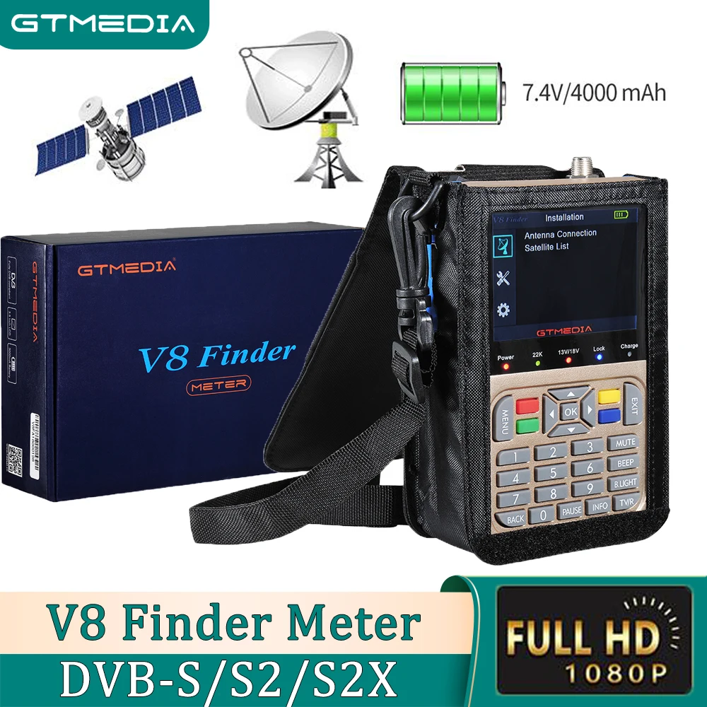 

Прибор для поиска ТВ Gtmedia V8 SatFinder Digital 1080P HD DVB-S2 S2X спутниковый декодер