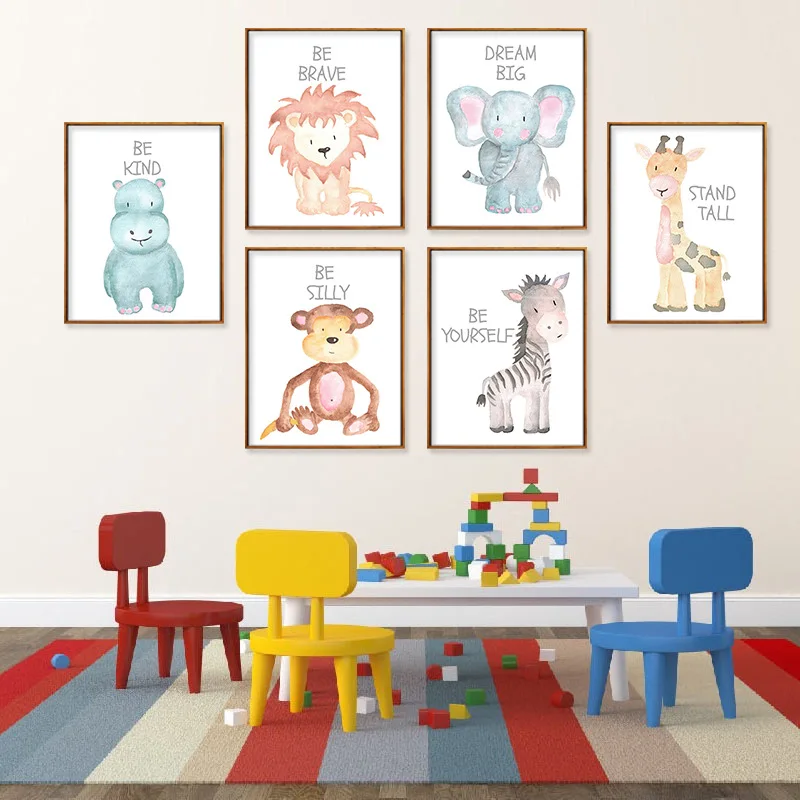 Cartoon Animal Home Canvas Decoration Painting Modern Cute Giraffe Monkey Lion Elephant Canvas Posters Paints Art Decor Mural
Cartoon Animal Home Canvas Decoration Painting Modern Cute Giraffe Monkey Lion Elephant Canvas Posters Paints Art Decor Mural