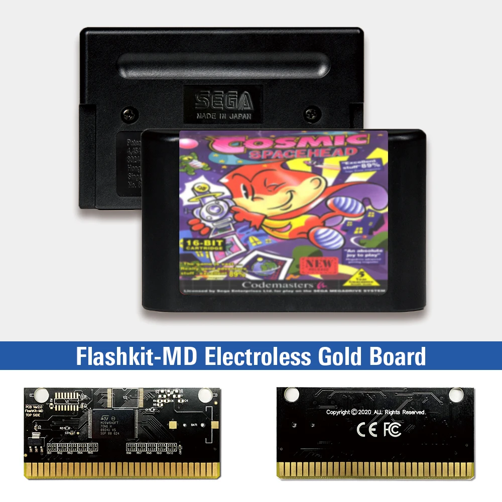 Набор для видеоигр Cosmic Spacehead - EUR Label, MD, золото схема на основе печатной платы, для Sega Genesis Megadrive
Набор для видеоигр Cosmic Spacehead - EUR Label, MD, золото схема на основе печатной платы, для Sega Genesis Megadrive