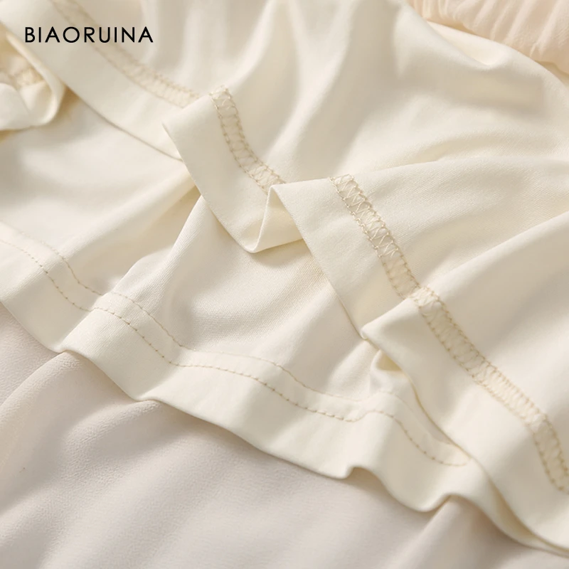 BIAORUINA Women's Pleated Chiffon Beige High Waist Lined Dress Short Sleeve Bow Collar Girls Summer Sweet Dress Vestidos
BIAORUINA Women's Pleated Chiffon Beige High Waist Lined Dress Short Sleeve Bow Collar Girls Summer Sweet Dress Vestidos