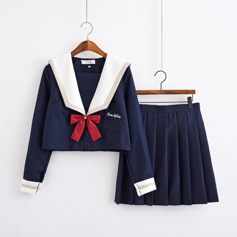 New Arrival Japanese Anime Snow White Costumes School Girl Autumn Winter Uniforms Long Sleeve Shirt Skirt With Bow New
New Arrival Japanese Anime Snow White Costumes School Girl Autumn Winter Uniforms Long Sleeve Shirt Skirt With Bow New
