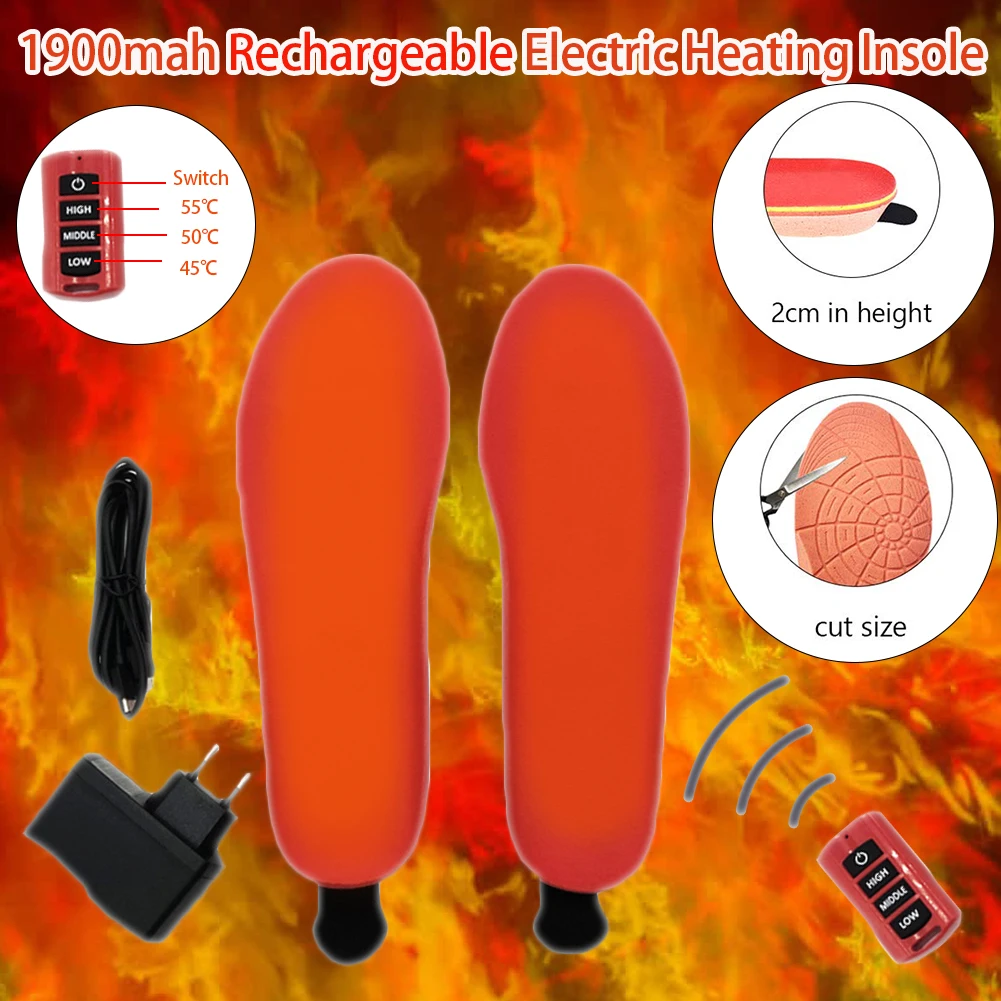 New 1900mAh Rechargeable Electric Heating Insoles Remote Control Winter Warm Heated Insoles Sport Shoes Pads for Hiking Camping
New 1900mAh Rechargeable Electric Heating Insoles Remote Control Winter Warm Heated Insoles Sport Shoes Pads for Hiking Camping