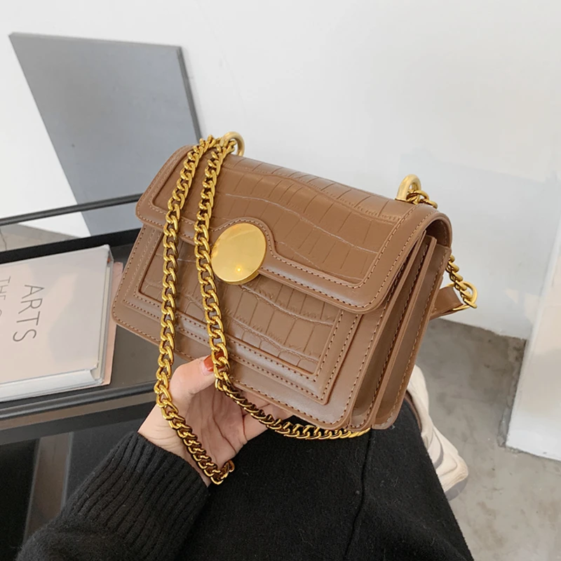 Burminsa Crocodile Pattern Chain Shoulder Bags For Women Circular Buckle Female Clutch High Quality Flap Ladies Crossbody Bags
Burminsa Crocodile Pattern Chain Shoulder Bags For Women Circular Buckle Female Clutch High Quality Flap Ladies Crossbody Bags