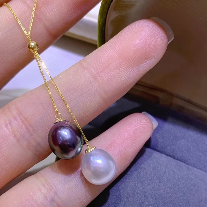 Natural Ocean 10mm Drop Shape Black And White Pearl Pendant Necklaces ,18K Yellow Gold Adjustable Chain for Women Fine Pendants
Natural Ocean 10mm Drop Shape Black And White Pearl Pendant Necklaces ,18K Yellow Gold Adjustable Chain for Women Fine Pendants