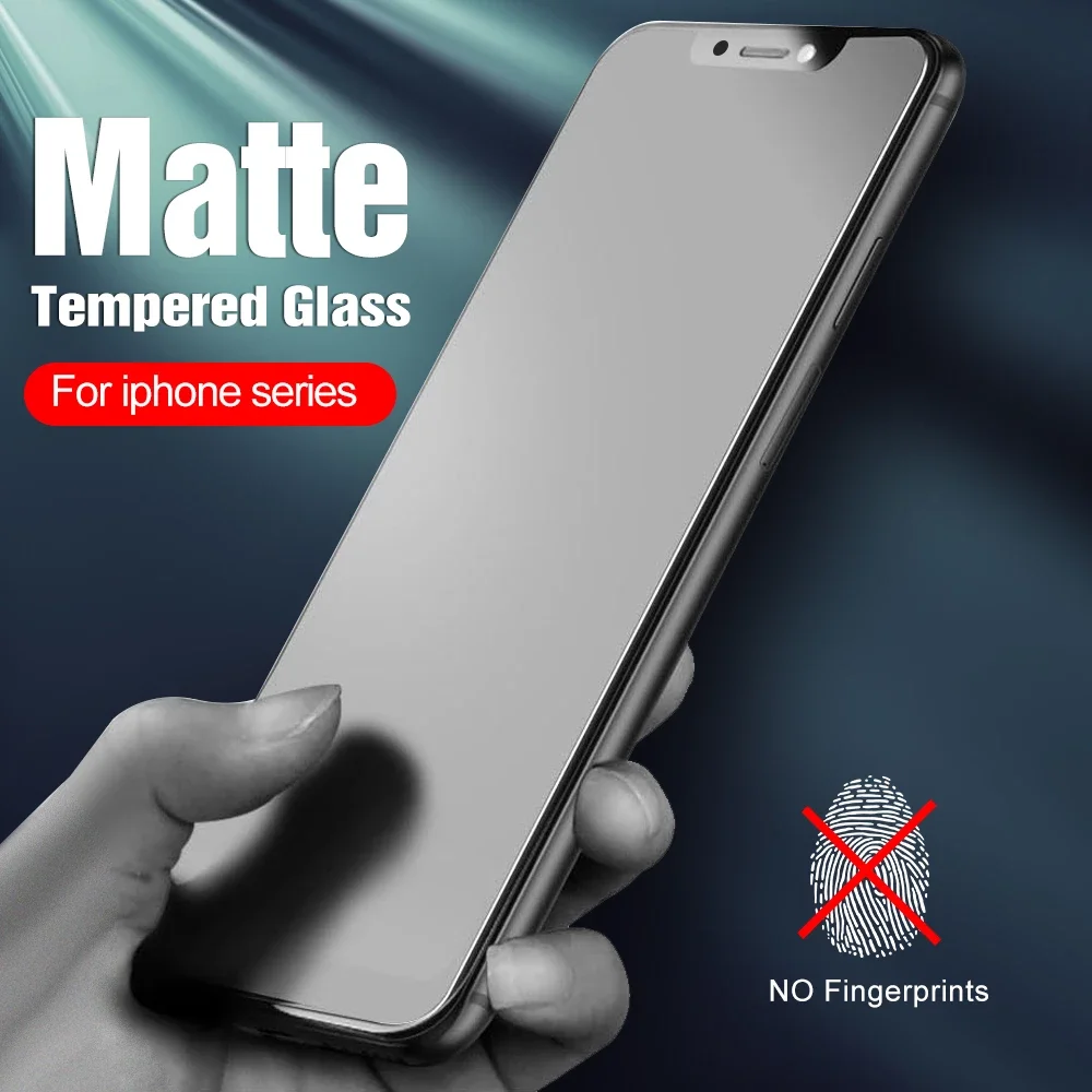 

Матовое закаленное стекло 9H с полным покрытием, защитная пленка для экрана iPhone 12, 11 Pro MAX, X, XS, XR, 8, 7, 6 Plus, SE, защита от отпечатков пальцев