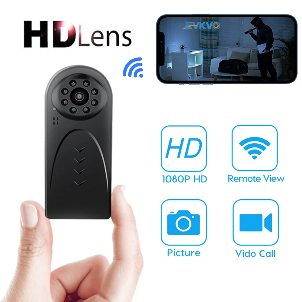 1080P Mini Camera 90 Degree Wide Angle Wifi Camera Two Way Audio Night Vision Motion Alarm Home Security Remote Control Camera
1080P Mini Camera 90 Degree Wide Angle Wifi Camera Two Way Audio Night Vision Motion Alarm Home Security Remote Control Camera