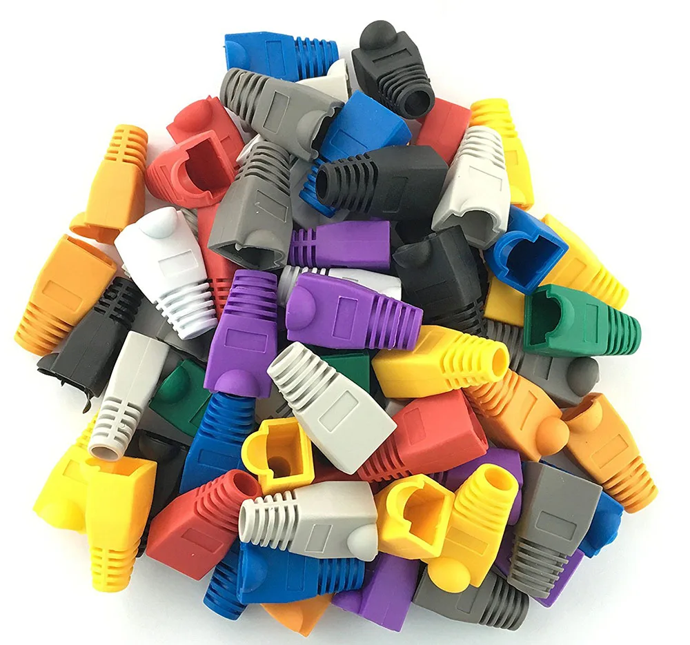 100 Pcs Mixed Color CAT5E CAT6 RJ45 Ethernet Network Cable Strain Relief Boots Cable Connector Plug Cover
100 Pcs Mixed Color CAT5E CAT6 RJ45 Ethernet Network Cable Strain Relief Boots Cable Connector Plug Cover