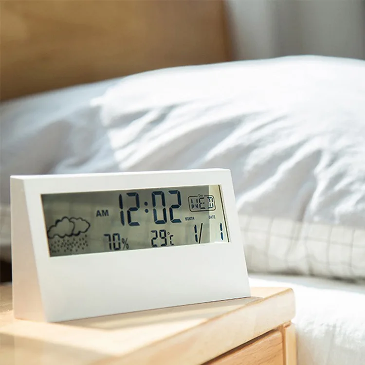 Creative Ins Simple and Transparent Weather Alarm Clock Student Bedside Mute LCD Snooze Weather Small Alarm Clock Gift
Creative Ins Simple and Transparent Weather Alarm Clock Student Bedside Mute LCD Snooze Weather Small Alarm Clock Gift