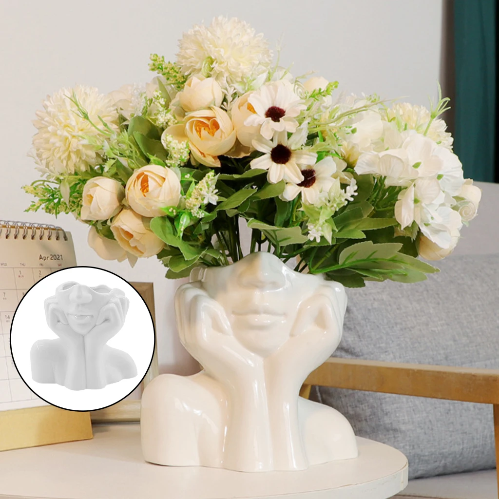 Plant Pot Ceramic Human Face Flower Vase Art Creatrive Sculpture Female Head Abstract Flower Arrangement Living Room Decoration
Plant Pot Ceramic Human Face Flower Vase Art Creatrive Sculpture Female Head Abstract Flower Arrangement Living Room Decoration