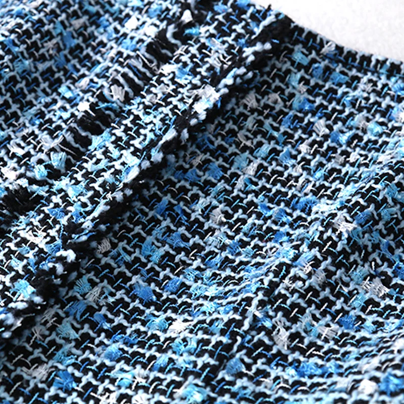 Blue tweed dress plaid autumn and winter women's bottom dress small fragrance wind lady dress
Blue tweed dress plaid autumn and winter women's bottom dress small fragrance wind lady dress