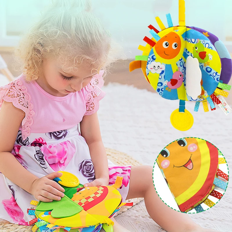 

Детские круглые тканевые книги 0-12 месяцев Раннее обучение развитие познания кольцо для чтения игрушки Детский пазл обучающая тканевая кни...