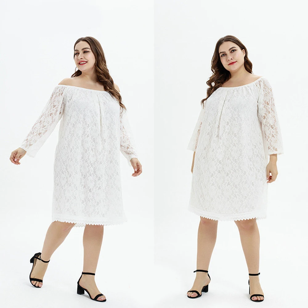 Larg Size Summer Wedding Party Skirt Bridesmaid Oversized White Black Whole Dresses With Long Sleeves Lace Maternity Clothes
Larg Size Summer Wedding Party Skirt Bridesmaid Oversized White Black Whole Dresses With Long Sleeves Lace Maternity Clothes