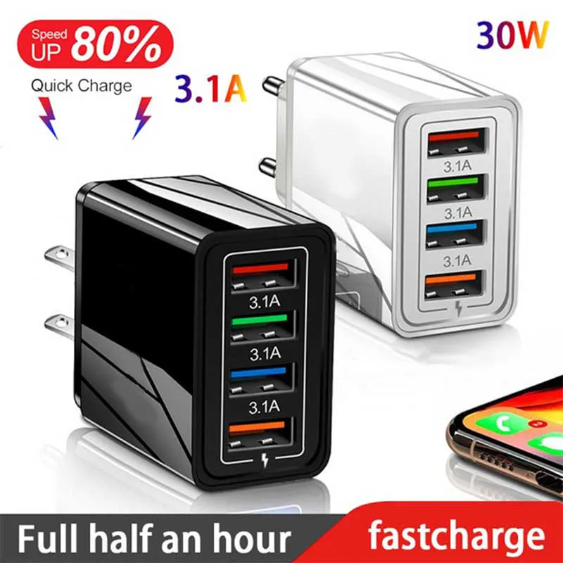 4-Port Fast Charging USB Hub Wall Charger 3.1A Color Power Adapter EU/U.S Plug Travel Office Smartphone Battery Charger Socket
4-Port Fast Charging USB Hub Wall Charger 3.1A Color Power Adapter EU/U.S Plug Travel Office Smartphone Battery Charger Socket