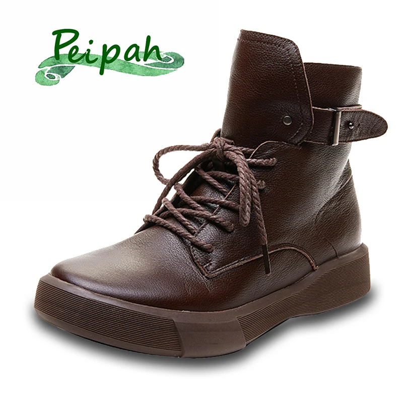 PEIPAH Autumn Buckle Rubber Boots Ladies Genuine Leather Shoes for Woman Platform Wedges Ankle Boots Punk Riding Solid Shoes
PEIPAH Autumn Buckle Rubber Boots Ladies Genuine Leather Shoes for Woman Platform Wedges Ankle Boots Punk Riding Solid Shoes
