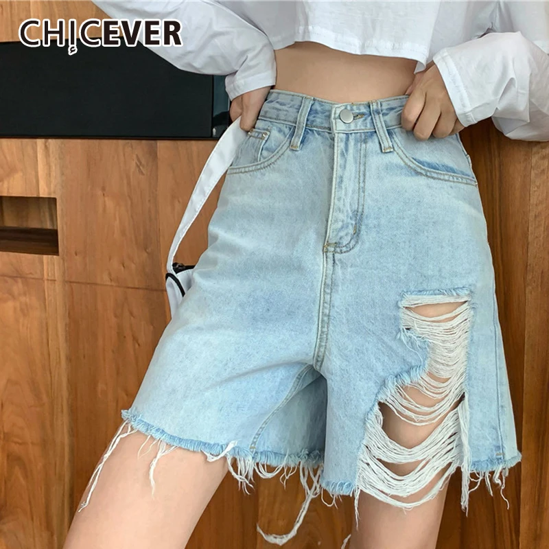 Повседневные джинсовые шорты CHICEVER с вырезами для женщин с высокой талией, прямые короткие брюки с бахромой, женская летняя модная одежда 2021
Повседневные джинсовые шорты CHICEVER с вырезами для женщин с высокой талией, прямые короткие брюки с бахромой, женская летняя модная одежда 2021