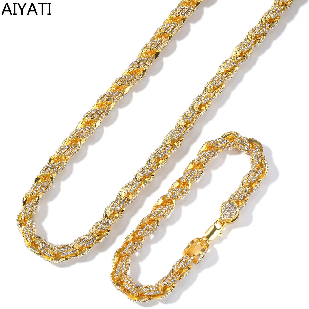 New Men's 9MM Twist Bracelet Necklace Alloy Rhinestone Hip Hop Jwellery Gift Set Kвелирные Hаборы Hабор Parures Bijoux
New Men's 9MM Twist Bracelet Necklace Alloy Rhinestone Hip Hop Jwellery Gift Set Kвелирные Hаборы Hабор Parures Bijoux