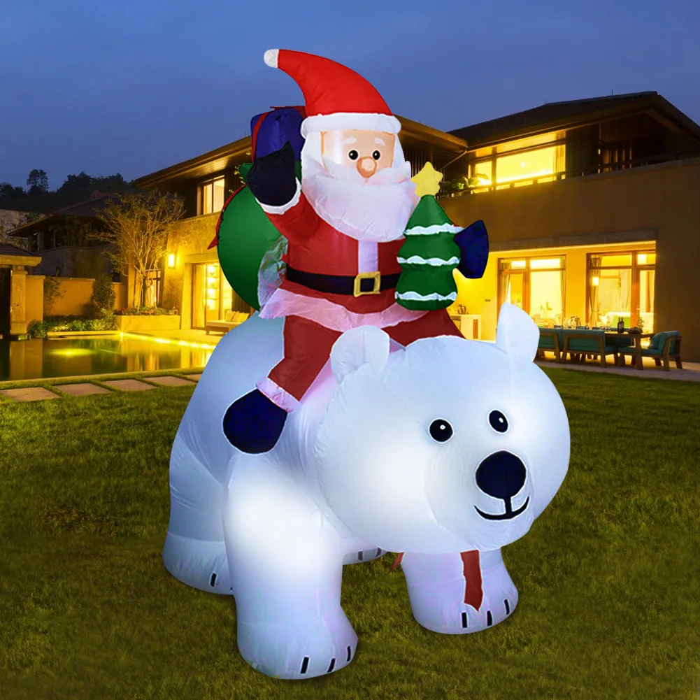 210cm Santa Claus Rides A Shaking Head Bear Inflatable Christmas Outdoor Decorations For Home Kids Gift Christmas Party Decor
210cm Santa Claus Rides A Shaking Head Bear Inflatable Christmas Outdoor Decorations For Home Kids Gift Christmas Party Decor
