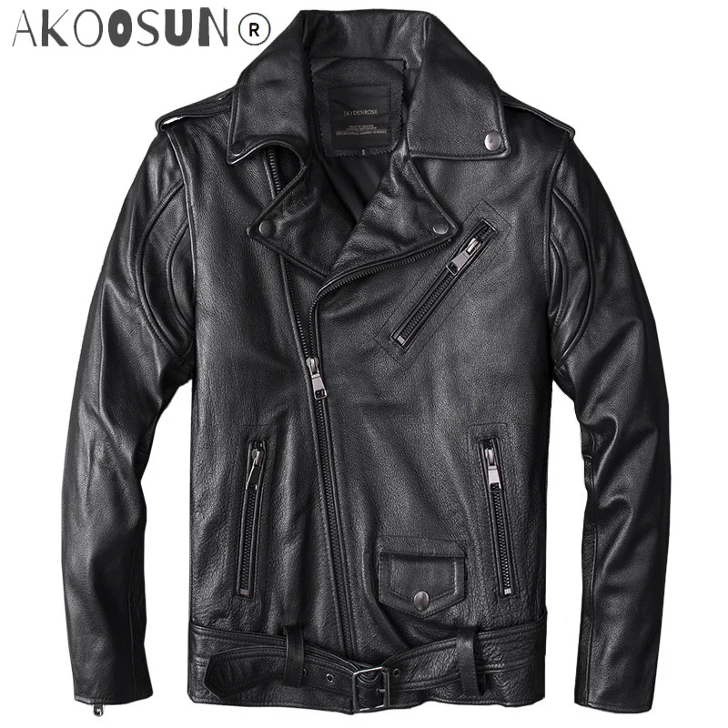 2021 Men's Genuine Leather Jackets Black Cowhide Motorycycle Jackets Real Leather Slim fit Coat for Male
2021 Men's Genuine Leather Jackets Black Cowhide Motorycycle Jackets Real Leather Slim fit Coat for Male