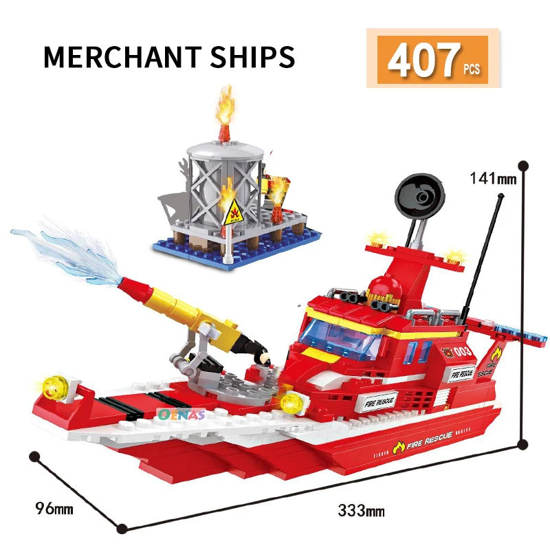 City Firefighter Brick Fire Merchant Ships Creator Creative Building Blocks Sets Model Technic Assemble Kits Kids Diy Boys Toy 
City Firefighter Brick Fire Merchant Ships Creator Creative Building Blocks Sets Model Technic Assemble Kits Kids Diy Boys Toy