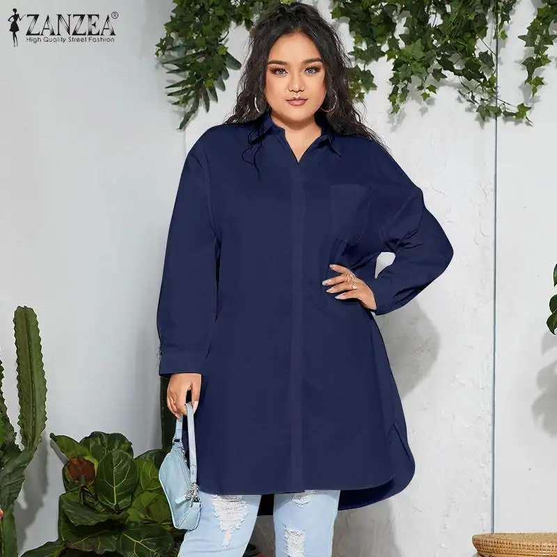 ZANZEA Solid Work Shirts Casual Loose Button Down Blusa Womens 2021 Spring Chic Blouse Female OL Lapel Long Sleeve Top Plus Size
ZANZEA Solid Work Shirts Casual Loose Button Down Blusa Womens 2021 Spring Chic Blouse Female OL Lapel Long Sleeve Top Plus Size