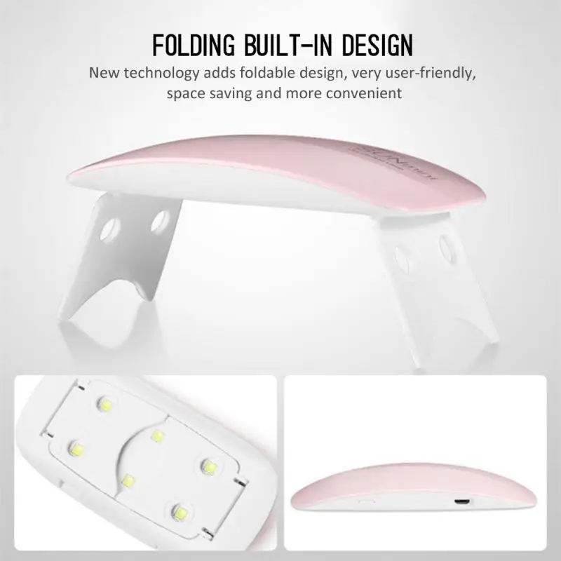 Portable 6W Nail Dryer Machine 6 LED UV Lamp Micro USB Cable Home Use Nail UV Gel Varnish Dryer Nail Art Tools 
Portable 6W Nail Dryer Machine 6 LED UV Lamp Micro USB Cable Home Use Nail UV Gel Varnish Dryer Nail Art Tools
