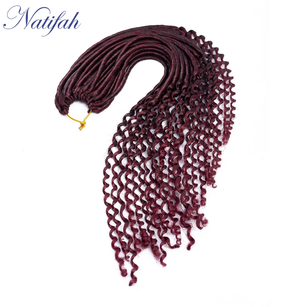 Natifah Goddess Faux locs Curly синтетические вязанные косички для наращивания волос кудрявые