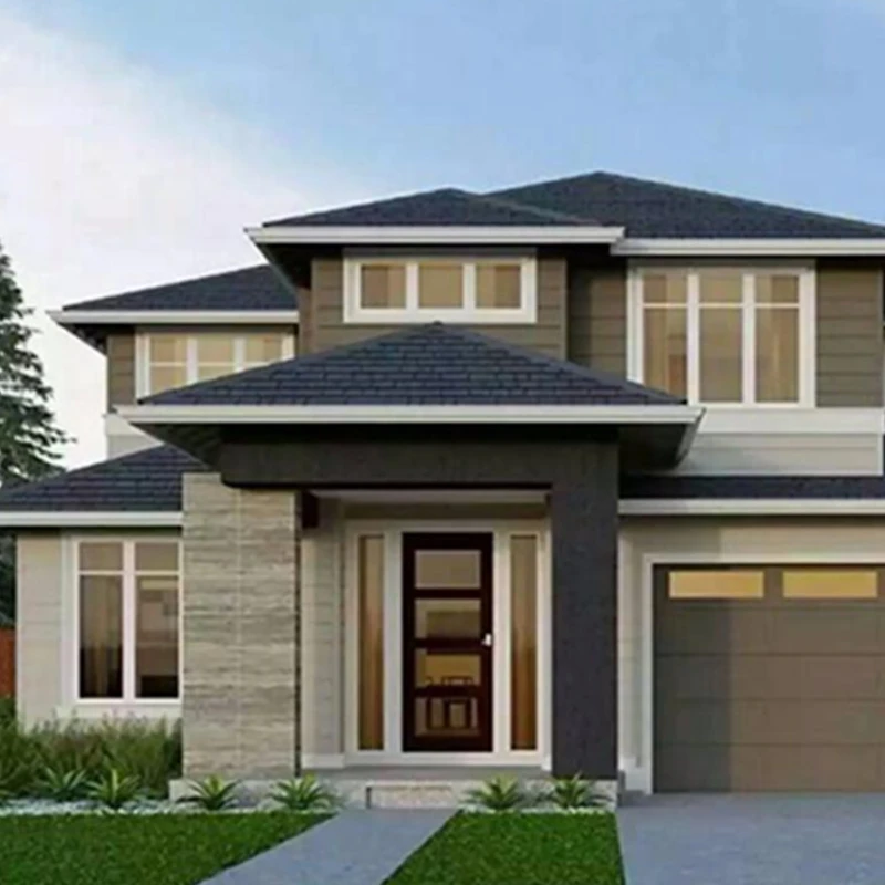Оптовая продажа сборный дом 390 ㎡ с гостиной мебели дешевые кожаный угловой диван