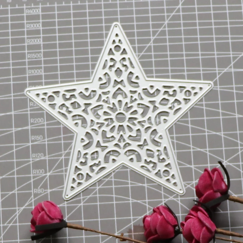 

New Dies For 2021 Pentagram Flowers Metal Cutting Dies Embossing Scrapbooking Stencil Craft Cut Die For DIY Card Handmade