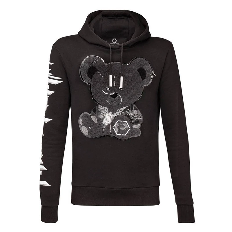 Skull European American PP street fashion embroidery big bear Pullover long pants men's sports hooded suit high qp
Skull European American PP street fashion embroidery big bear Pullover long pants men's sports hooded suit high qp