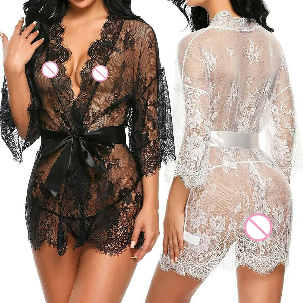 Sexy Women Lingerie Lace Night Dress Sleepwear Nightgown Bandage Deep V G-String See Through Sexy Sheer Sleep Dress 2019 Silky
Sexy Women Lingerie Lace Night Dress Sleepwear Nightgown Bandage Deep V G-String See Through Sexy Sheer Sleep Dress 2019 Silky