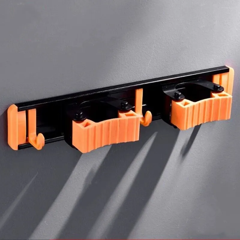 Зажим для швабры черный/оранжевый алюминиевый настенный зажим метла крючки