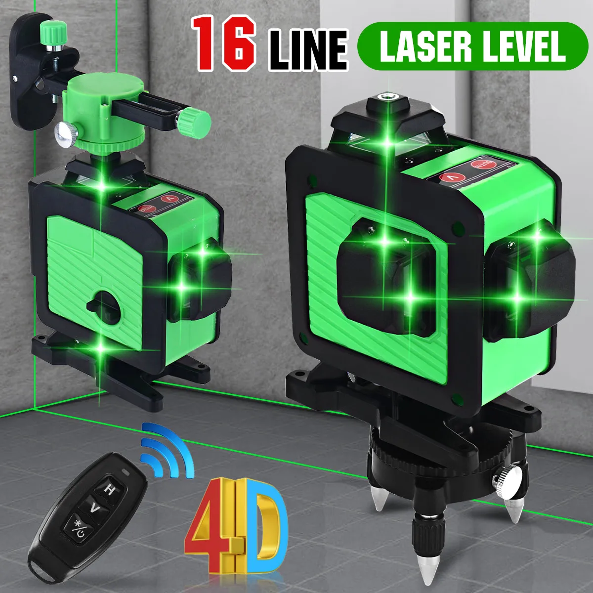 4D 16/12 Lines Laser Level Horizontal Lines 360Self-leveling Function Vertical Super Powerful Laser level green Beam laser level
4D 16/12 Lines Laser Level Horizontal Lines 360Self-leveling Function Vertical Super Powerful Laser level green Beam laser level