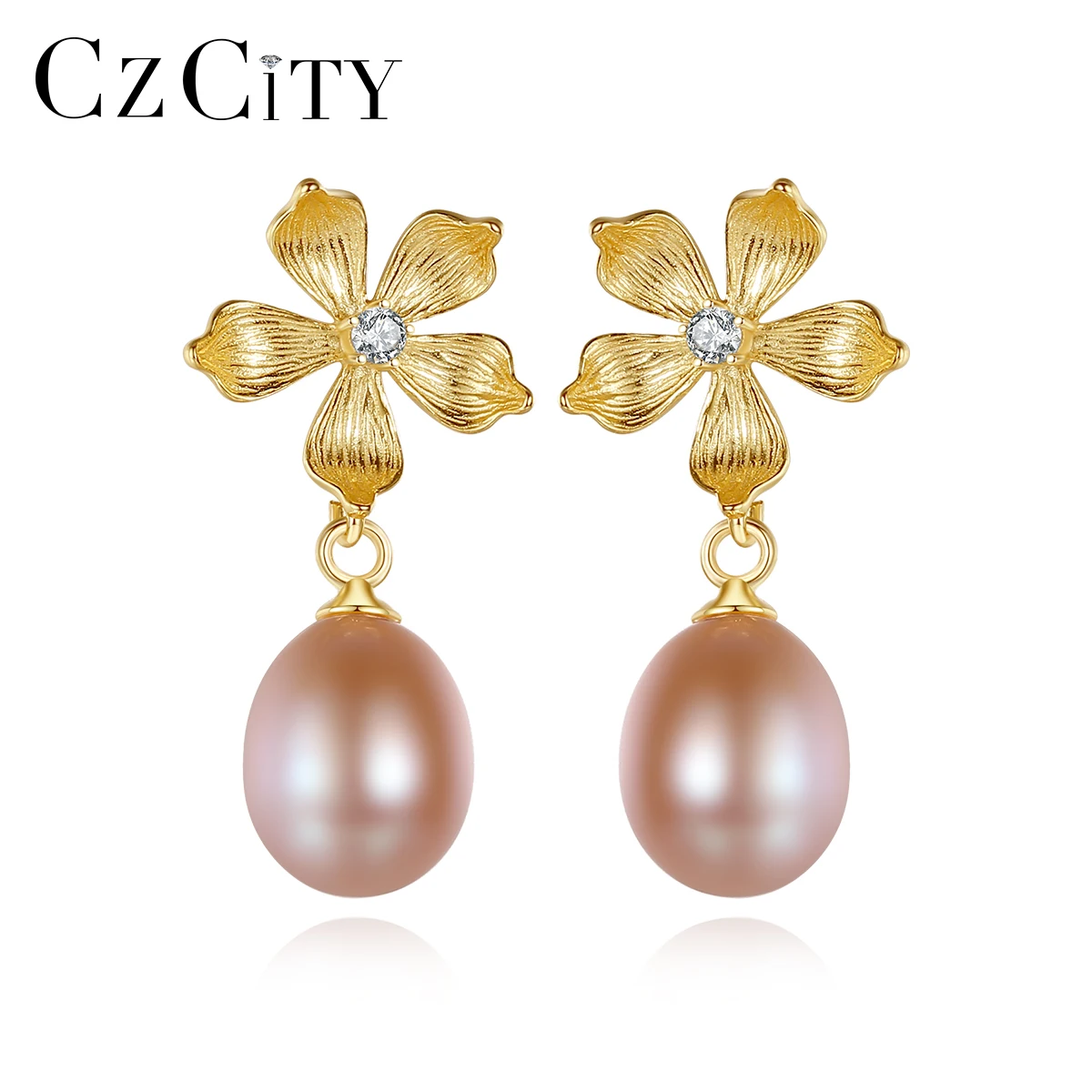 CZCITY New Exquisite Flower Freshwater Pearl Stud Earrings 925 Silver Women 4A Rice Pearl Fine Jewelry Gift Oorbellen FE0241
CZCITY New Exquisite Flower Freshwater Pearl Stud Earrings 925 Silver Women 4A Rice Pearl Fine Jewelry Gift Oorbellen FE0241