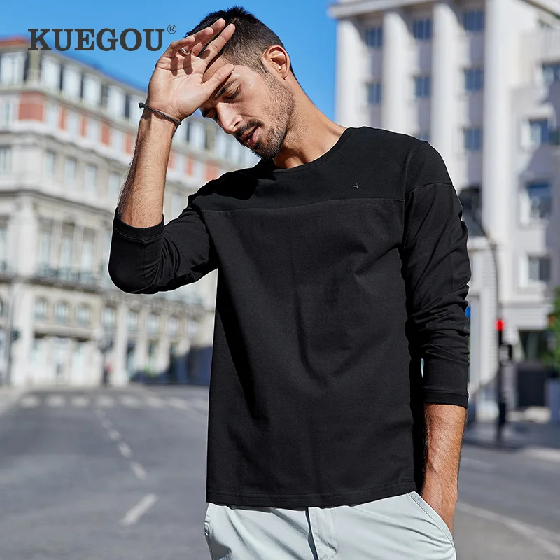 Футболка KUEGOU мужская с вышивкой, 100% хлопок, белая Модная рубашка с длинными рукавами, топ в стиле пэчворк, размера плюс ZT-88043, на осень
Футболка KUEGOU мужская с вышивкой, 100% хлопок, белая Модная рубашка с длинными рукавами, топ в стиле пэчворк, размера плюс ZT-88043, на осень