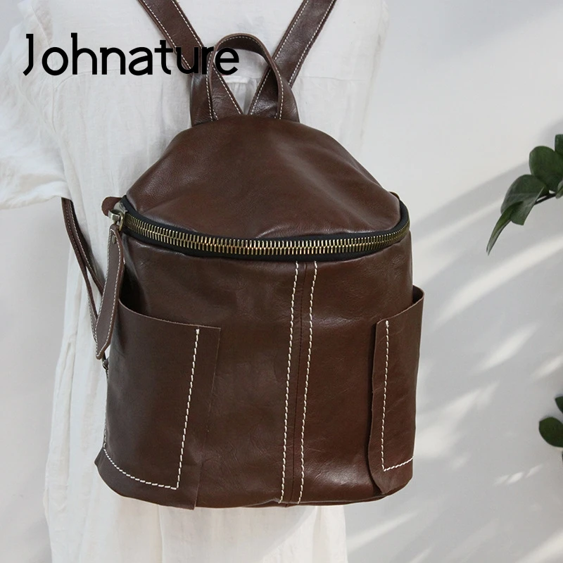 Johnature High Quality Genuine Leather Women Backpack 2021 New Leisure Large Capacity Soft Cowhide Solid Color Travel Bags
Johnature High Quality Genuine Leather Women Backpack 2021 New Leisure Large Capacity Soft Cowhide Solid Color Travel Bags
