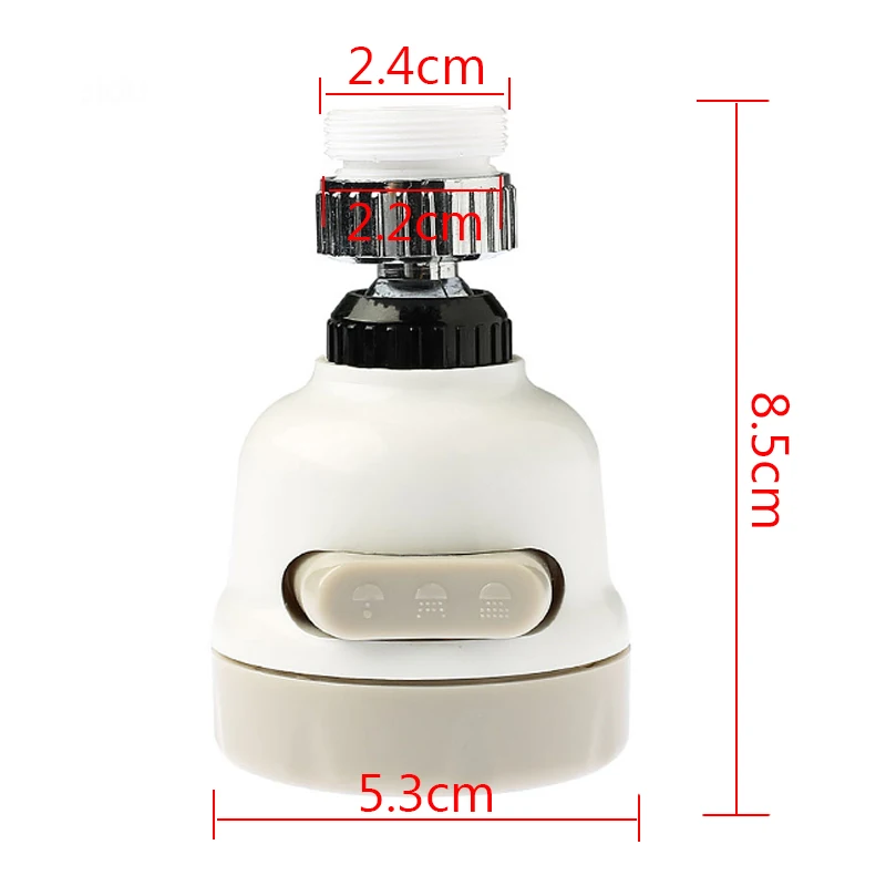 

360 Degree Rotary Faucet Sprayer Adjustable Kitchen Sink Filter Nozzle Bubbler High Pressure Water Tap Booster Extender