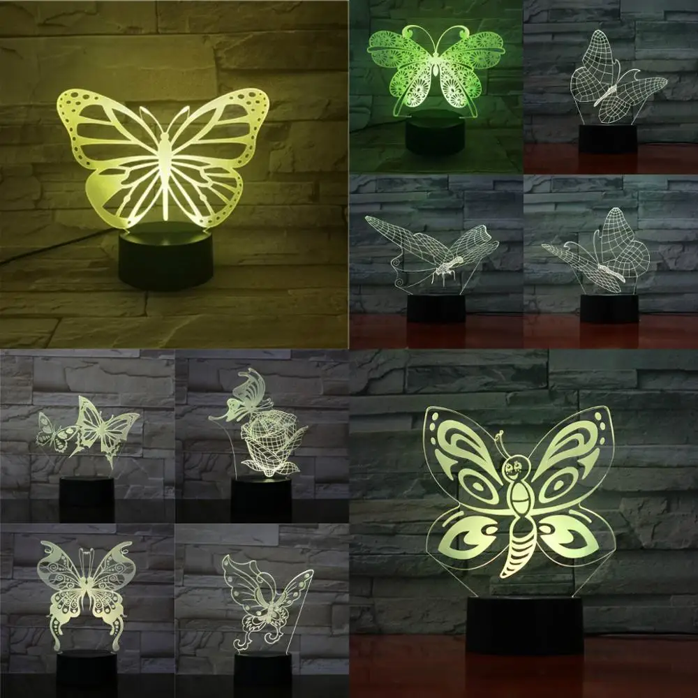 Beautiful Butterfly New 3D Optical LED Lamp Touch USB Night Light Children Cute Multicolor Desk Home Store Decoration Flashlight
Beautiful Butterfly New 3D Optical LED Lamp Touch USB Night Light Children Cute Multicolor Desk Home Store Decoration Flashlight