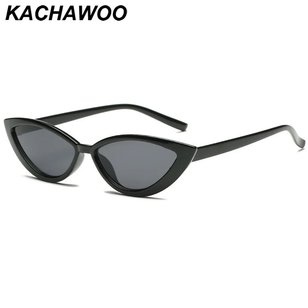 Женские очки кошачий глаз Kachawoo модные солнцезащитные в узкой черной и розовой