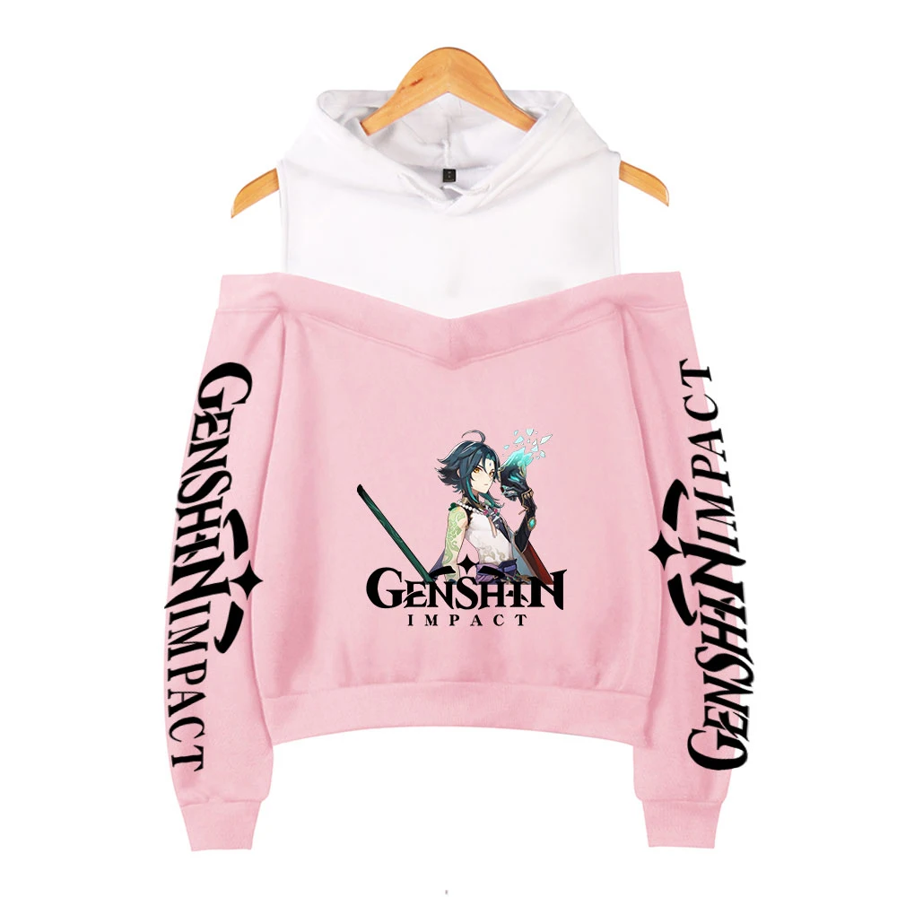 Genshin Impact Hoodies Women Fashion Off-shoulder Sweatshirt 2021 New Casual Girls Clothes Young Girls Popular Clothes
Genshin Impact Hoodies Women Fashion Off-shoulder Sweatshirt 2021 New Casual Girls Clothes Young Girls Popular Clothes